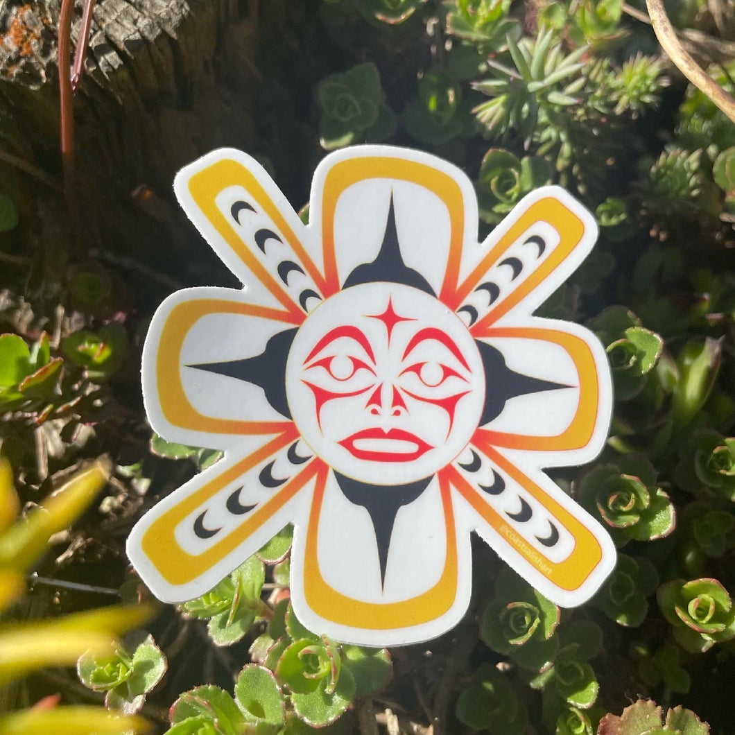 Coast Salish Sun Mask Sticker